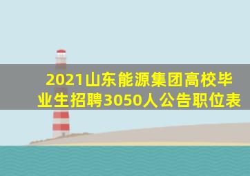 2021山东能源集团高校毕业生招聘3050人公告职位表
