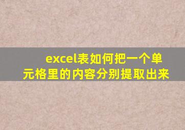 excel表如何把一个单元格里的内容分别提取出来