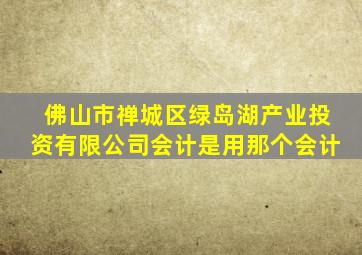 佛山市禅城区绿岛湖产业投资有限公司会计是用那个会计