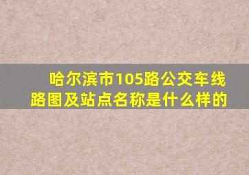 哈尔滨市105路公交车线路图及站点名称是什么样的