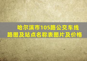 哈尔滨市105路公交车线路图及站点名称表图片及价格