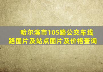 哈尔滨市105路公交车线路图片及站点图片及价格查询