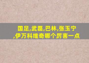 国足,武磊,巴林,张玉宁,伊万科维奇哪个厉害一点