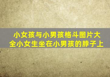小女孩与小男孩格斗图片大全小女生坐在小男孩的脖子上