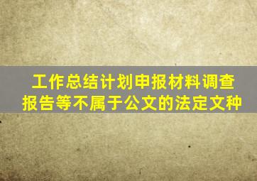 工作总结计划申报材料调查报告等不属于公文的法定文种
