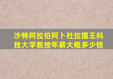 沙特阿拉伯阿卜杜拉国王科技大学教授年薪大概多少钱